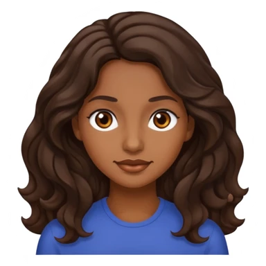 mujer trigueña oscura ,  pelo ondulado,  pelo largo  color marron oscuro, ojos marrones oscuros sticker