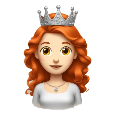 Girl redhead with crown sticker