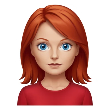 Geri Halliwell blue eyes, red hair, red outfit sticker
