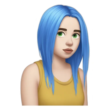Billie eilish 2017 cheveux bleu sticker