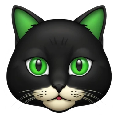 cat face emoji with black fur in iOS style sticker