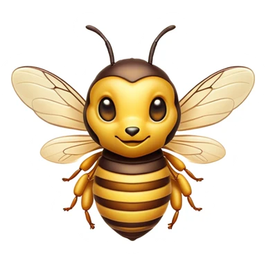 Cinematic Cute Hornet Portrait Emoji, Head tilted playfully and inquisitively, featuring a compact, delicately striped body with adorable, round eyes and subtly detailed wings, Simplified yet irresistibly adorable features, highly detailed, glowing with a warm, inviting glow, high shine, affectionate and lively, stylized with a touch of whimsical insect charm, soft glowing outline, capturing the essence of a mischievous yet endearing hornet that seems as if it could buzz out of the screen into your arms! sticker