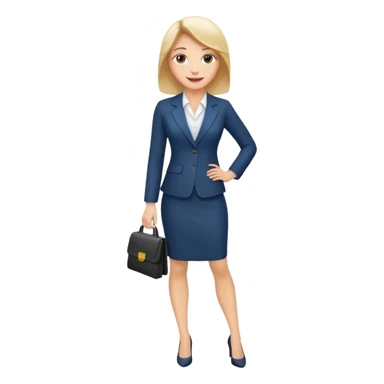 Female business woman standing full body sticker