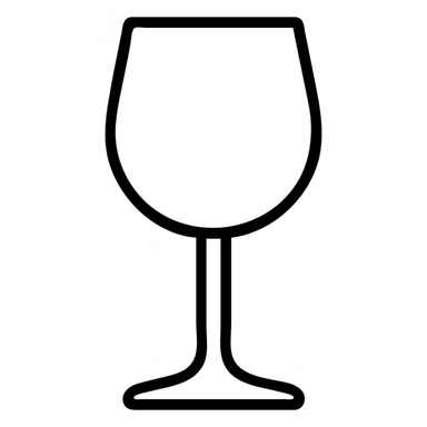 A simple wine glass, outline only sticker