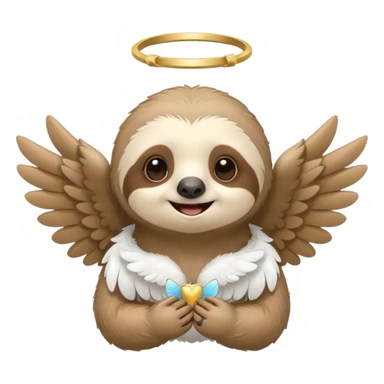 sloth angel sticker