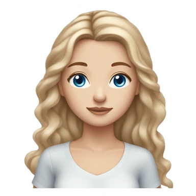 White girl with light brown hair skin care blue eyes sticker