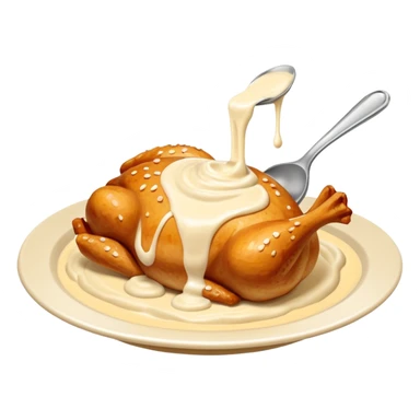 Make a emoji of cream on chicken sticker