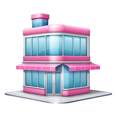 partly pink stylish beauty salon building sticker