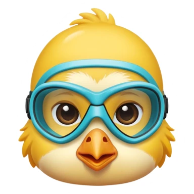 Chick wearing a snorkel sticker