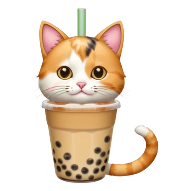Cat drinking bubble tea sticker