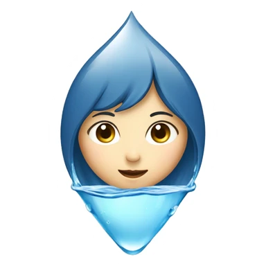 water drop with japanese woman face sticker