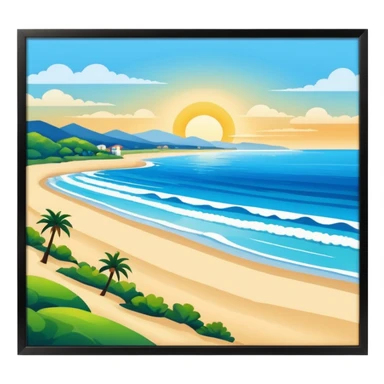 abstract art beach landscape  sticker