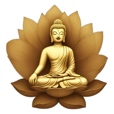 wooden buddha on the lotus sticker
