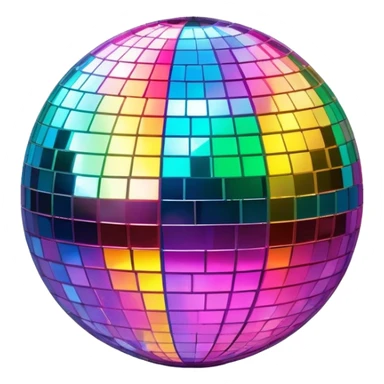 shiny disco ball with colorful reflections sticker
