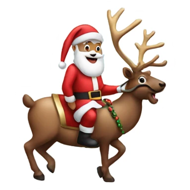 Santa on a reindeer  sticker