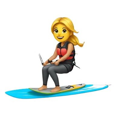 female kitesurfer on small kiteboard sticker