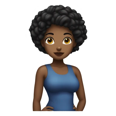 Slim-Thicc woman posing full body (black girl, black hair, hourglass figure, lean build) sticker