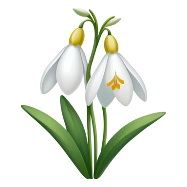 snowdrop flower with sun sticker