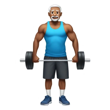 Older healthy person lifting weights sticker