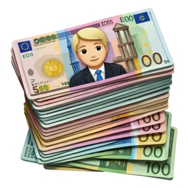 euro bills @emoji sticker