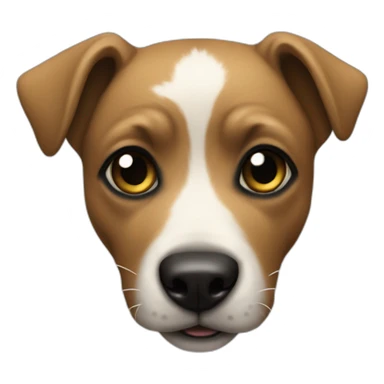 dog carying a black rose sticker