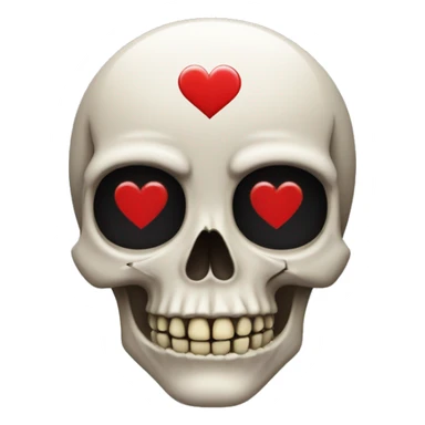skull wth heart eyes with a flag as the colour of the heart eyes sticker