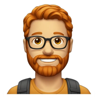 redhead man with beard and glasses sticker