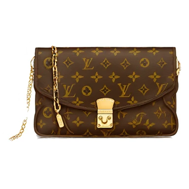 Louis Vuitton long flat shoulder bag with chain attached sticker