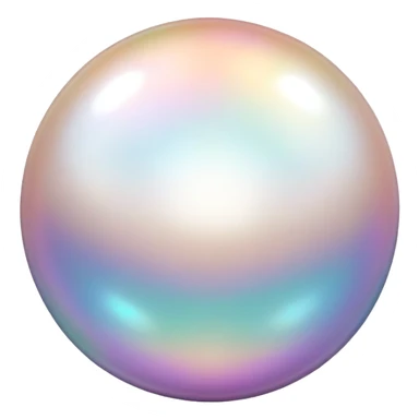Round pearl gemstone with shimmering iridescent surface sticker