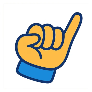 cartoon hand with the pinky finger pointing outward, playful style sticker