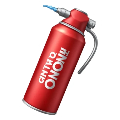 red spray can that says the following specific words *Anti-cornball spray* on it sticker