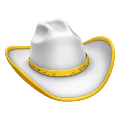 White and yellow Cowboy hat sticker