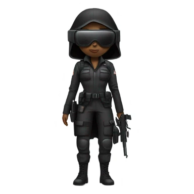 spy ninja black girl sticker