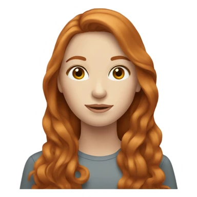 pale pretty woman with long ginger-brown hair sticker