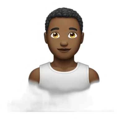 garçon avec la peau blanche les cheveux noirs et la raie au milieux sticker