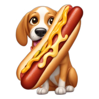 cute-dog-eating-hotdog sticker