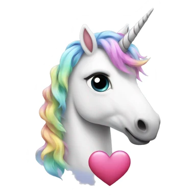 Unicorn with a heart sticker