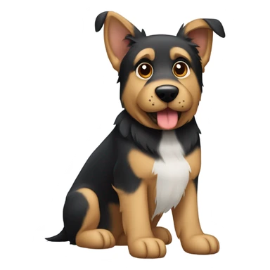 German Shepard and Schnauzer mix dog with uncropped ears sticker