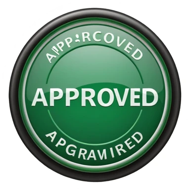 approval ink stamp in green, It needs to say the words "Approved"  sticker