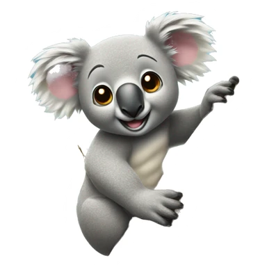 Koala climbing drag racing light tree  sticker
