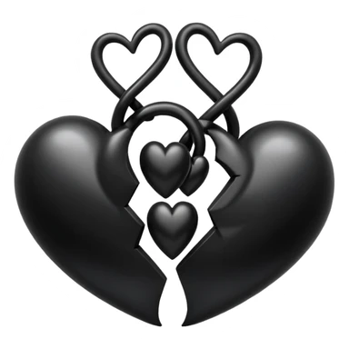 İki siyah kalp Birleşik sticker