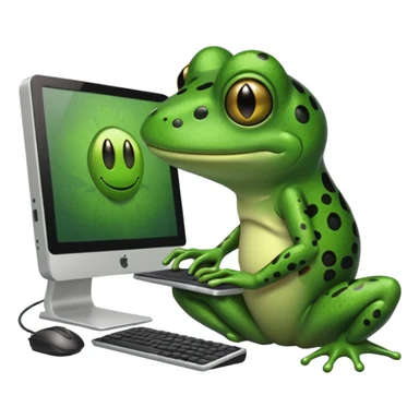 frog png with desktop computer works deeply sticker