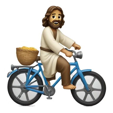 Jesus riding bike  sticker