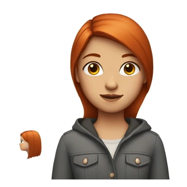 girl with straight red hair and brown eyes  sticker