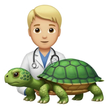 blonde man veterinarian with turtle sticker