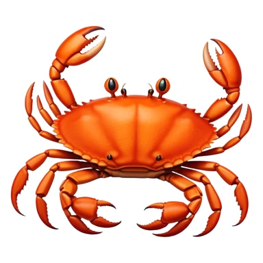 A crab with a fierce face snaps its claws, guarding its turf with serious crustacean energy sticker