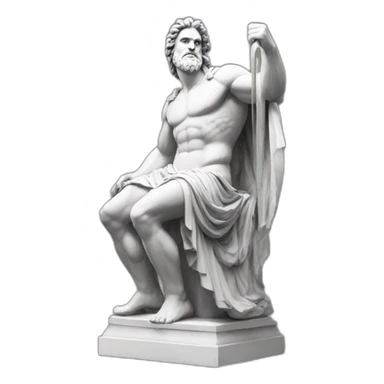 Zeus with thunder greek statue sticker