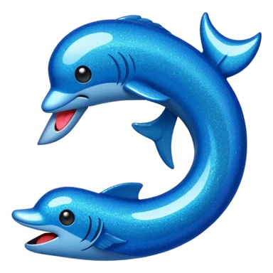 glitter azul-marinho tubarão sticker