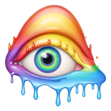 melted surreal rainbow eye sticker