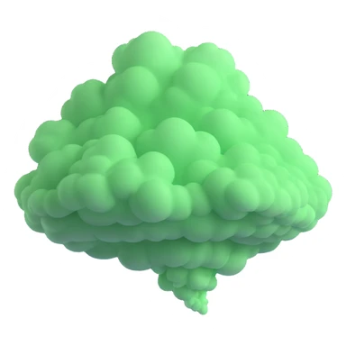 rising cloud of green smoke after explosion sticker